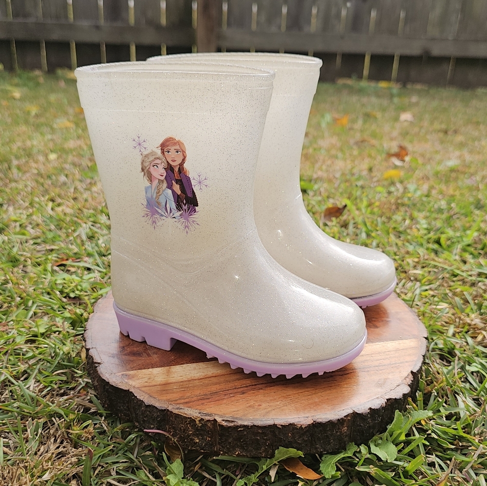 Disney Frozen Anna and Elsa glitter rain boots